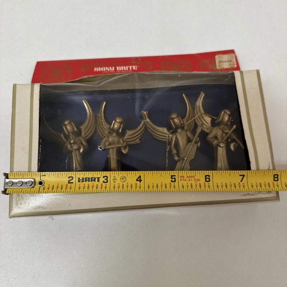 Shiny Brite 4 Christmas Angel Musical Band Gold Plastic NEW in Package